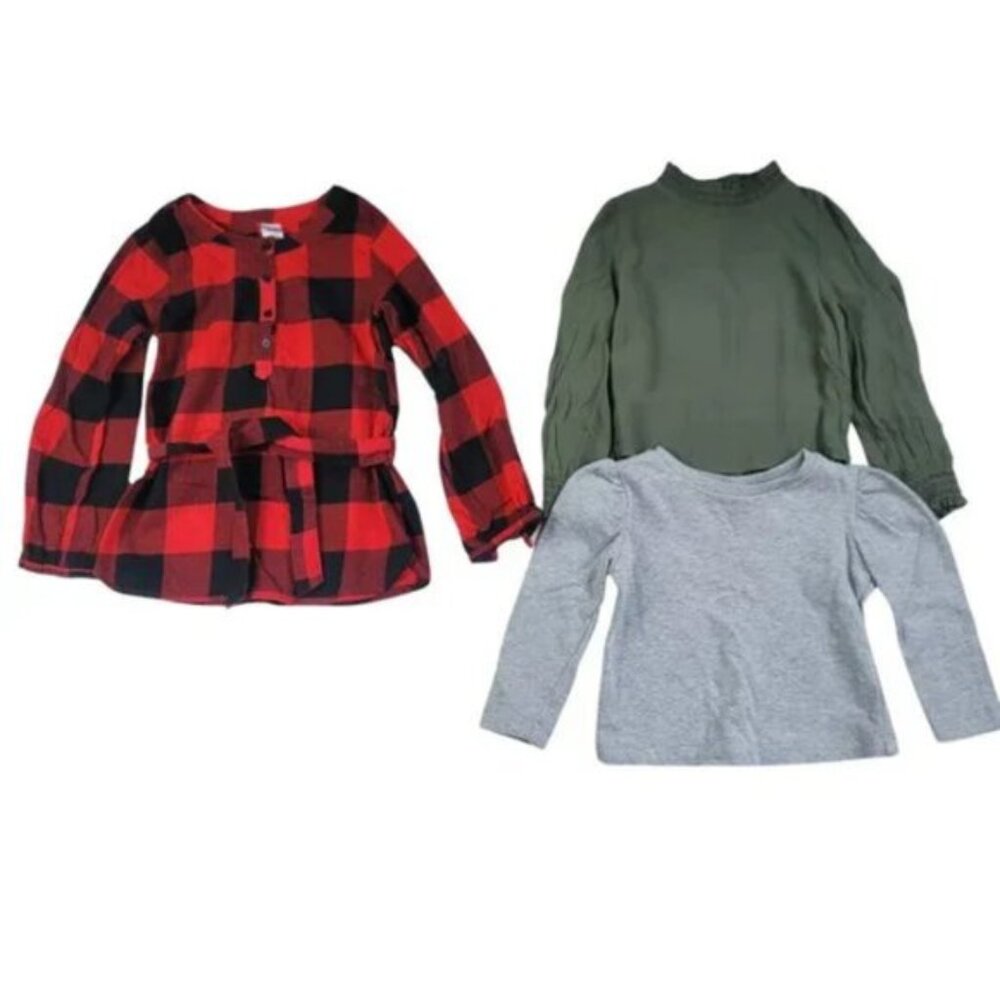 Girls Long Sleeve Shirts Bundle GB Girls & Carter's Size 5 Fall Tops